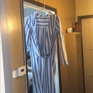 Very trendy blue and white ladies top size L